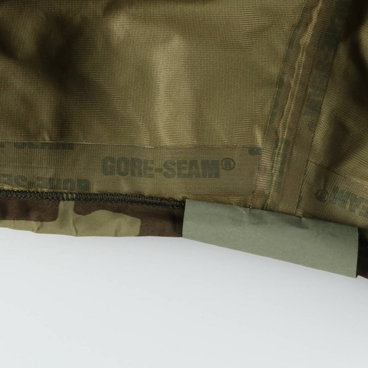 1990'S US Military Issue Camouflage Pattern Woodland Camo Gore-Tex Military Overpants Made in USA Large-Regular (Men's Size L equivalent) Nylon Khaki type Vintage Second Hand