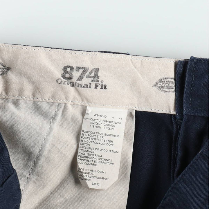Dickies 874 Original Fit Work Pants for Men, W32 equivalent polyester navy blue type Vintage Second Hand