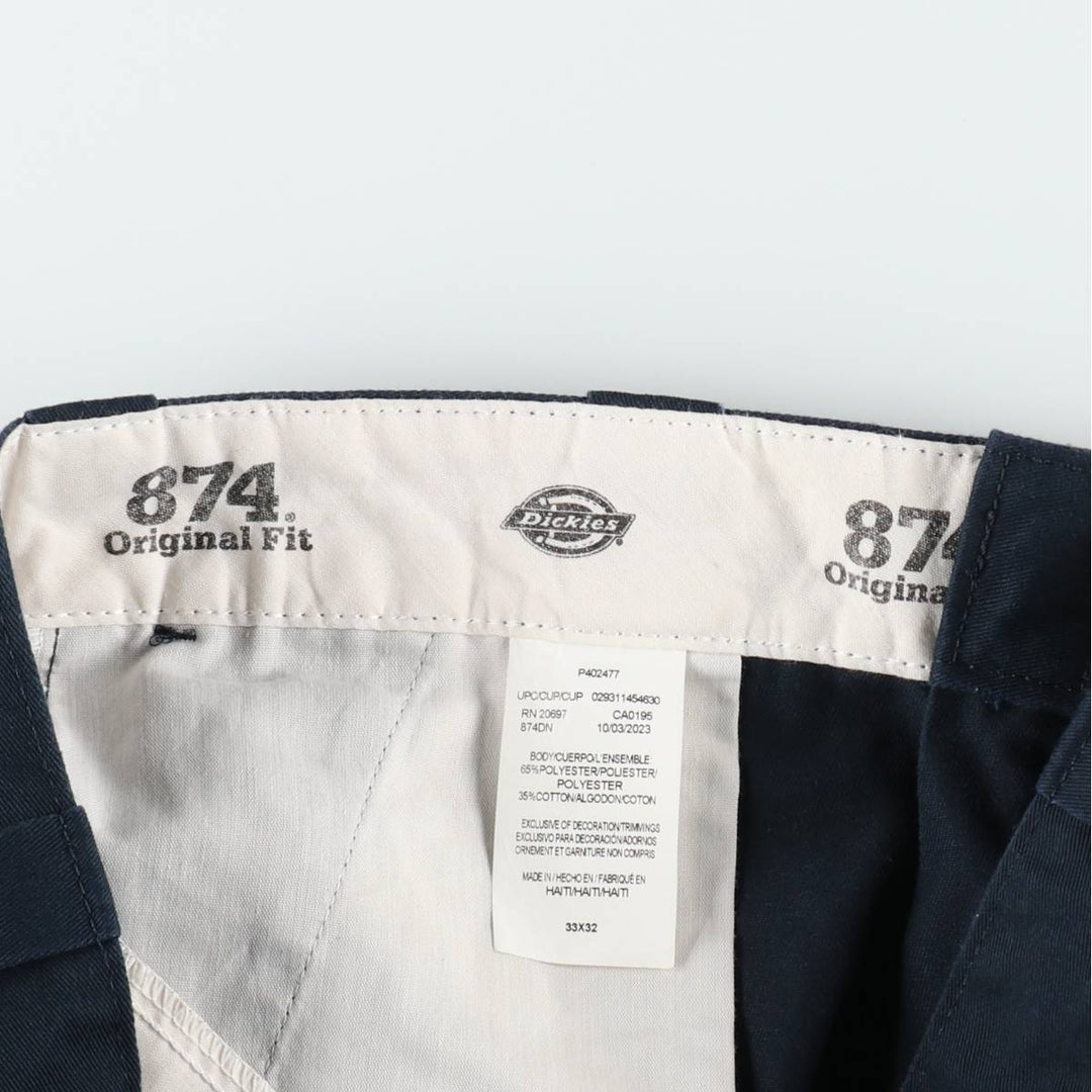 Dickies 874 Original Fit Work Pants for Men, W32 equivalent polyester navy blue type Vintage Second Hand