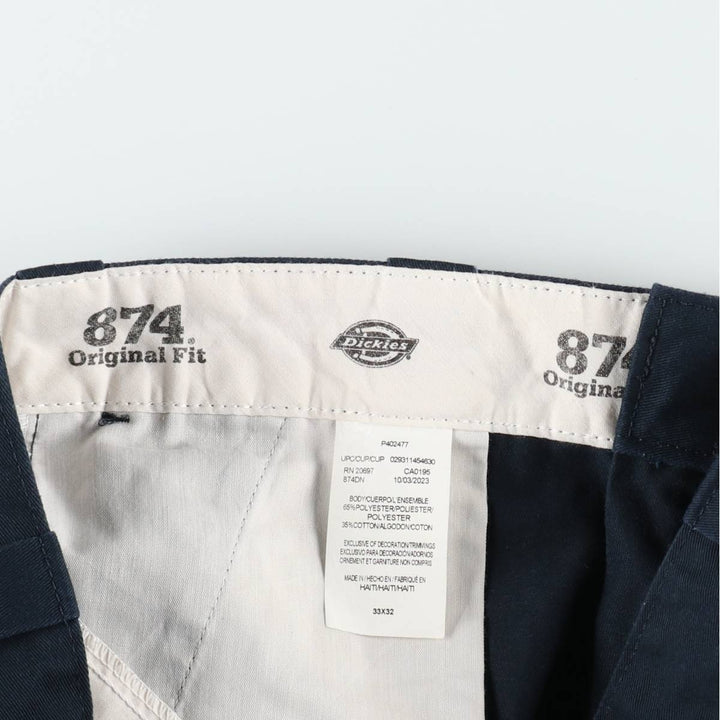 Dickies 874 Original Fit Work Pants for Men, W32 equivalent polyester navy blue type Vintage Second Hand