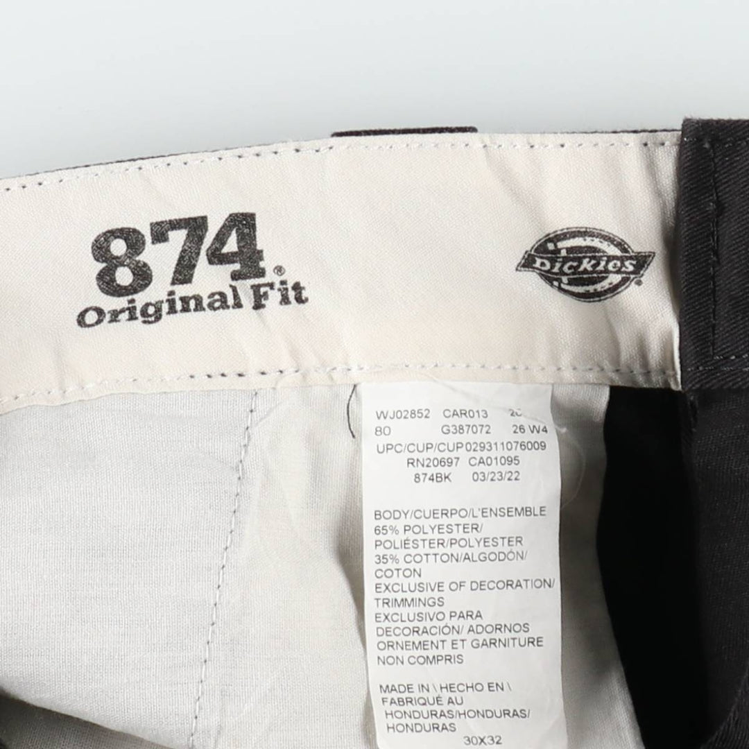Dickies 874 Original Fit Work Pants, Men's, Size W30 polyester black type Vintage Second Hand