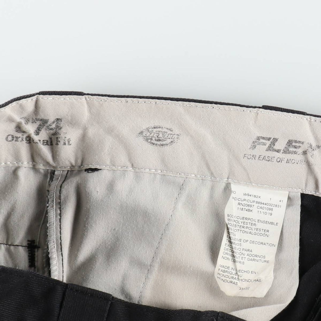 Dickies 874 FLEX ORIGINAL FIT Work Pants for Men, W33 equivalent polyester black type Vintage Second Hand