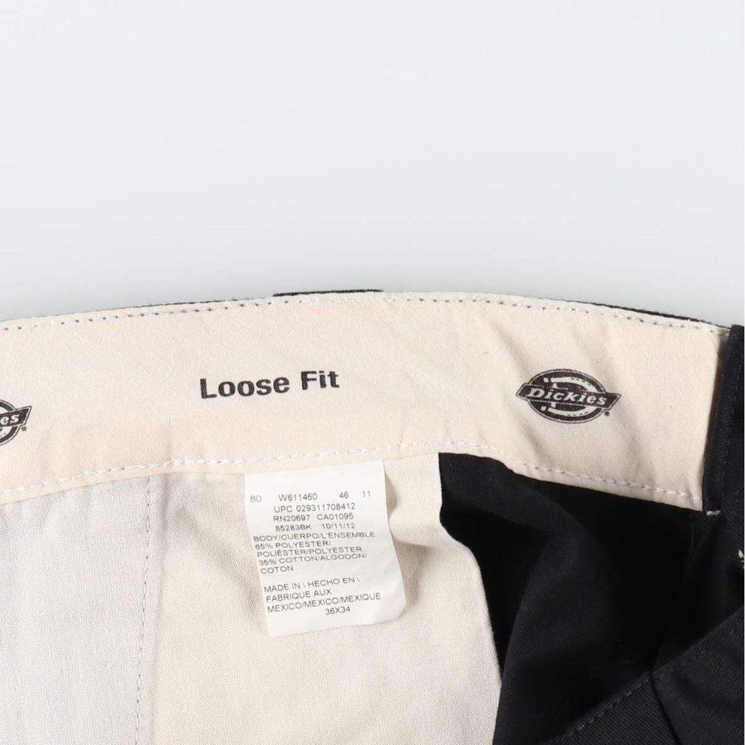 Dickies Loose Fit Double Knee Work Pants, Men's, Size W37 polyester black type Vintage Second Hand