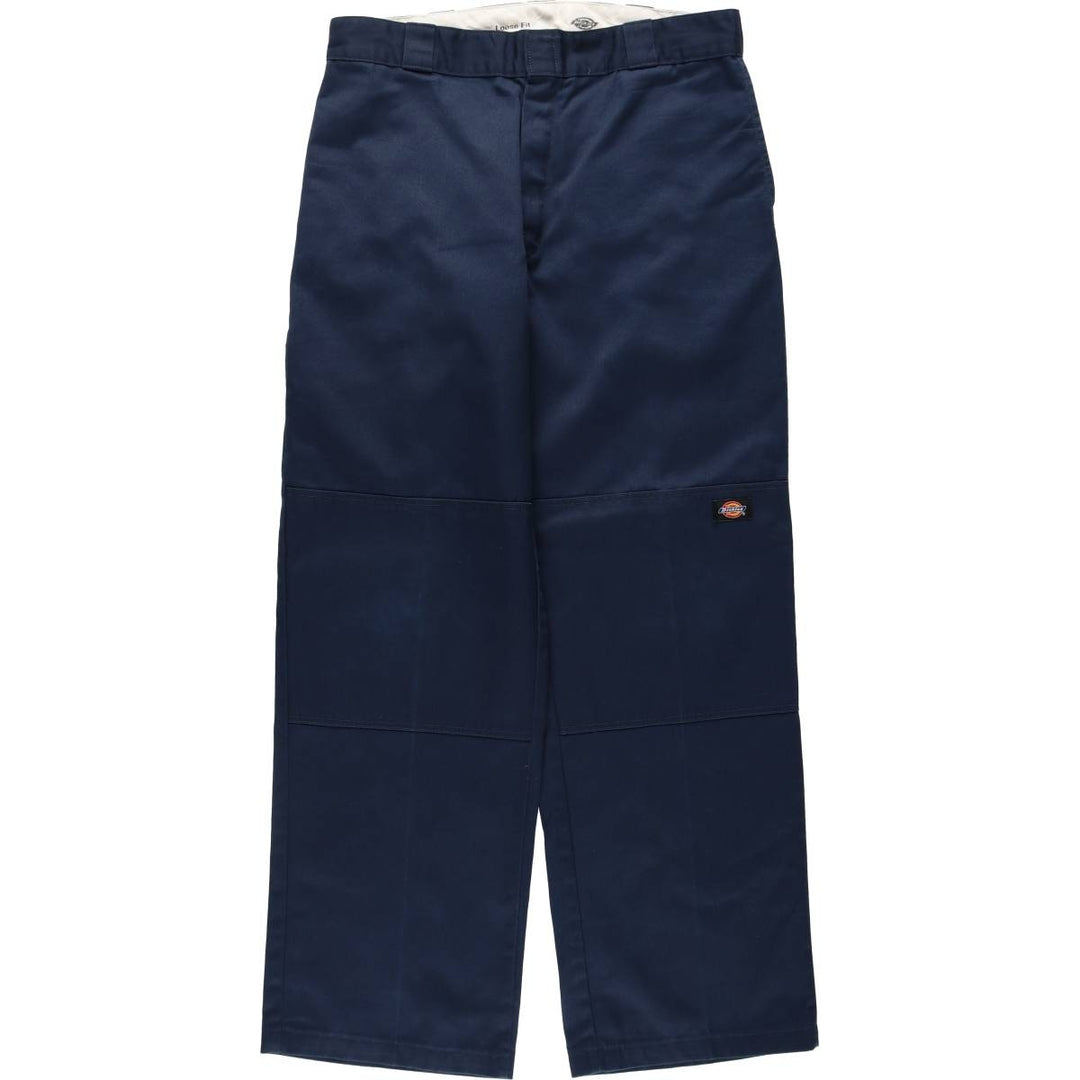 Dickies Loose Fit Double Knee Work Pants Men's W34 polyester navy blue type Vintage Second Hand