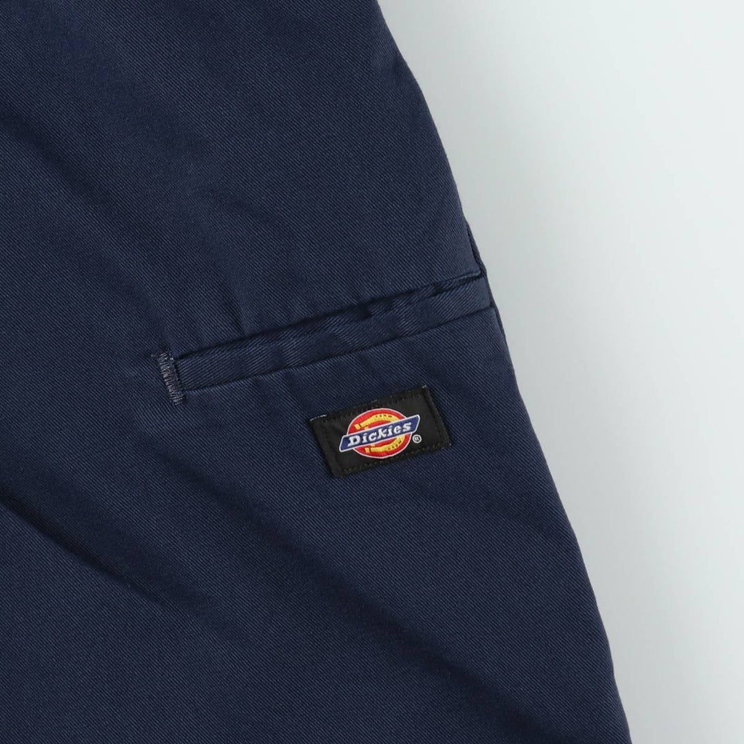 Dickies Loose Fit Double Knee Work Pants Men's W34 polyester navy blue type Vintage Second Hand
