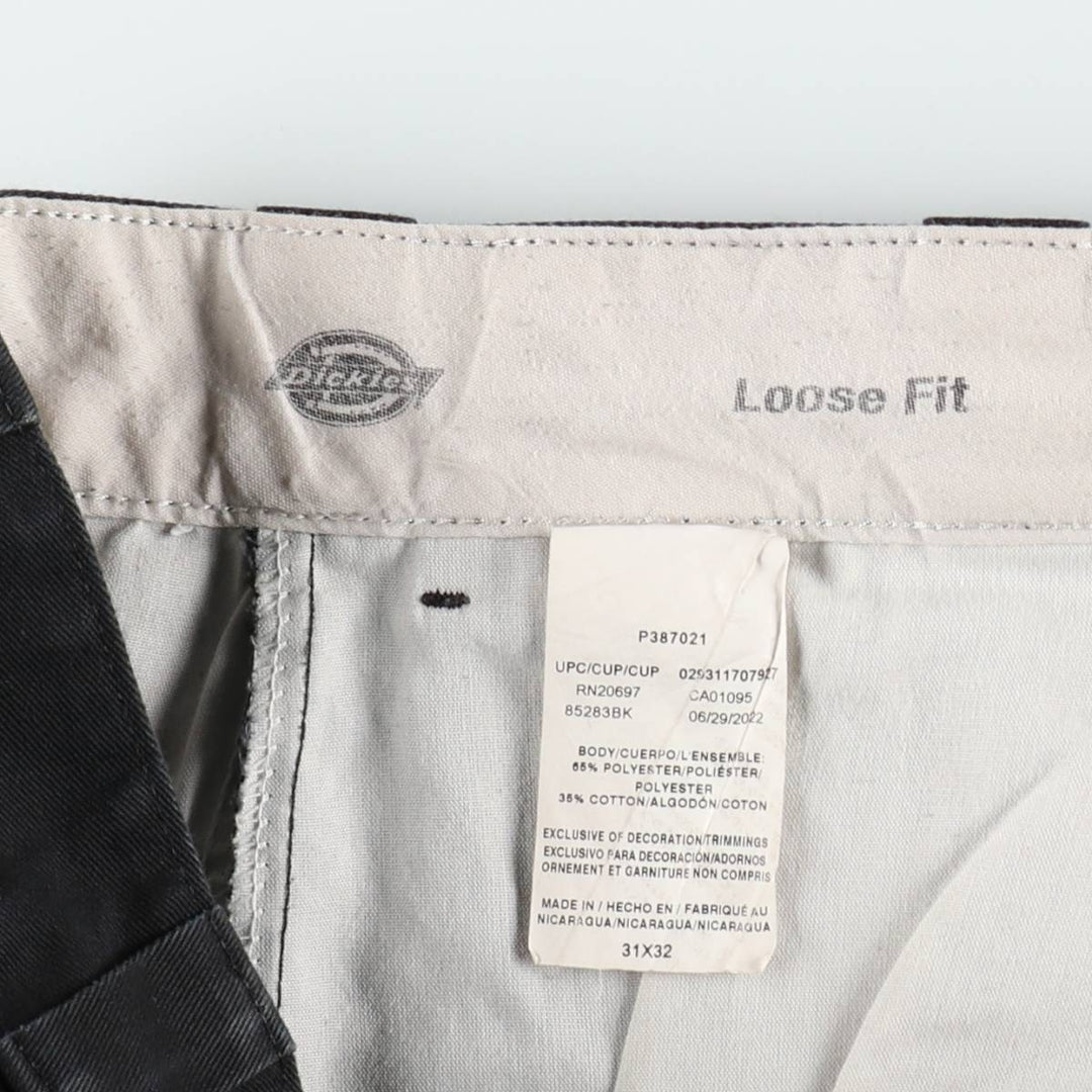 Dickies Loose Fit Double Knee Work Pants, Men's W31 (approx.) polyester black type Vintage Second Hand