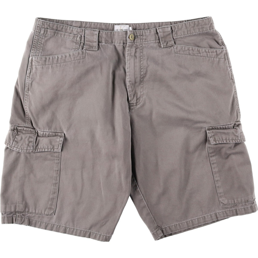 Calvin Klein cargo shorts, men's size W36 (approx.) cotton gray type Vintage Second Hand
