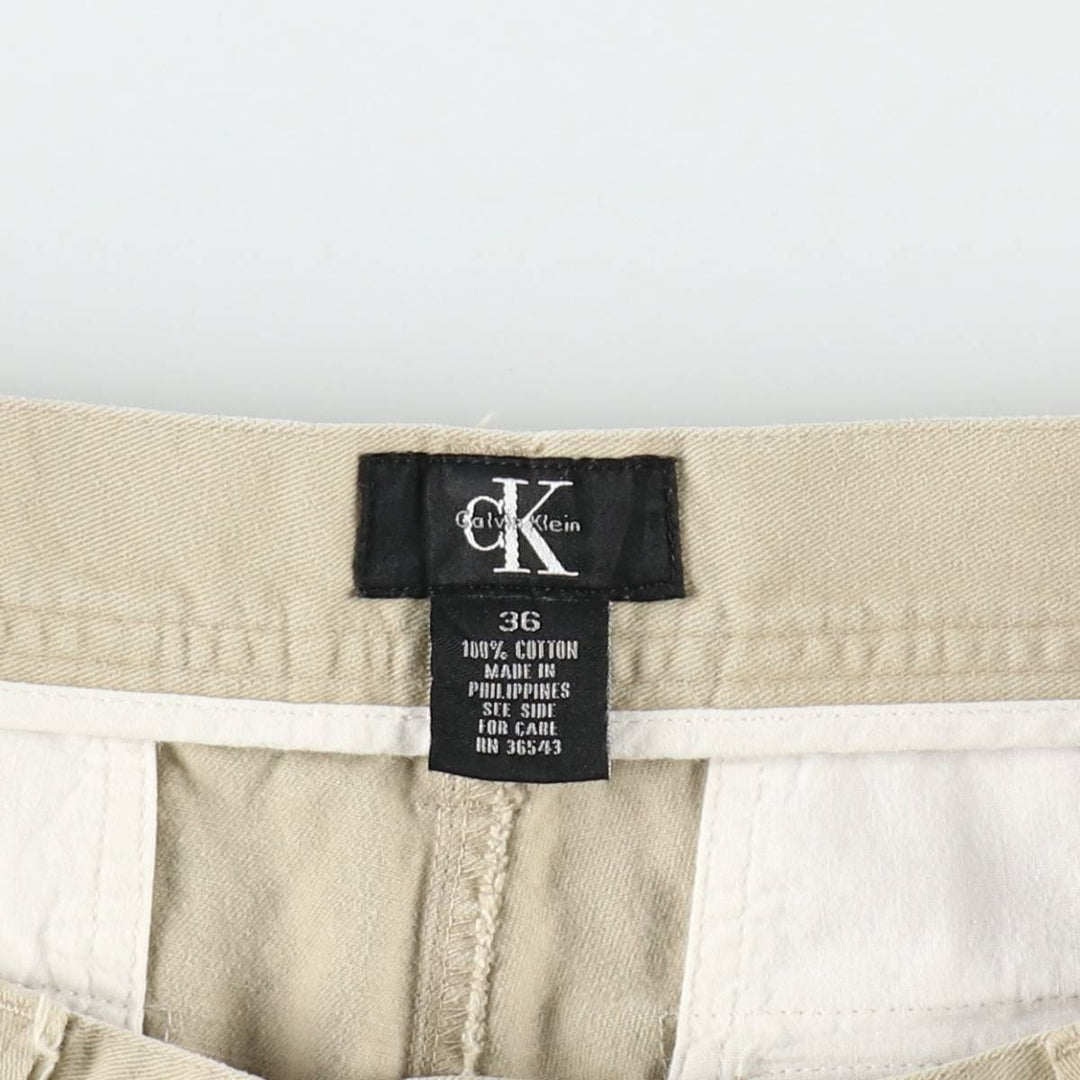 Calvin Klein cargo shorts, men's size W36 (approx.) cotton Beige type Vintage Second Hand