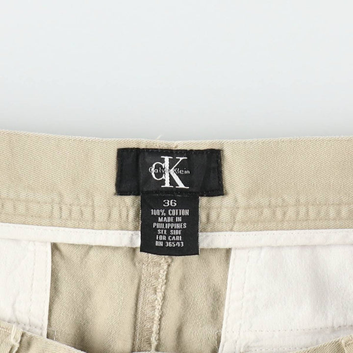 Calvin Klein cargo shorts, men's size W36 (approx.) cotton Beige type Vintage Second Hand