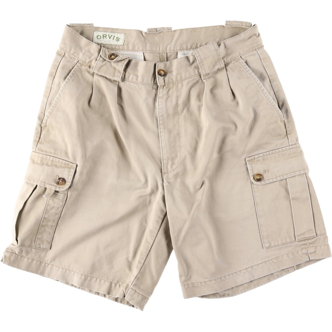 ORVIS Cargo Shorts, Men's Size W32 (approx.) cotton Beige type Vintage Second Hand