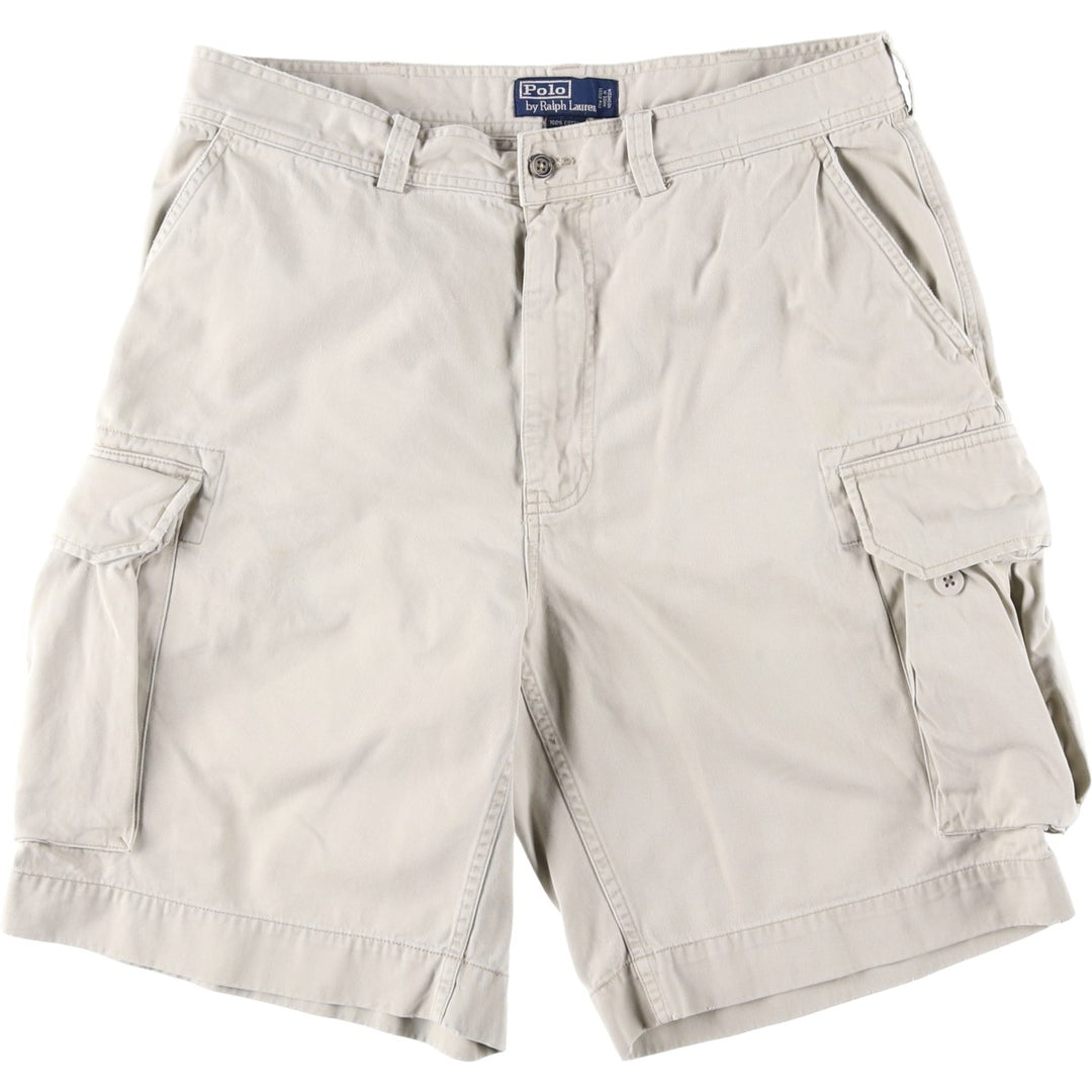 Ralph Lauren POLO by Ralph Lauren cargo shorts, half pants, men's size w34 cotton gray type Vintage Second Hand
