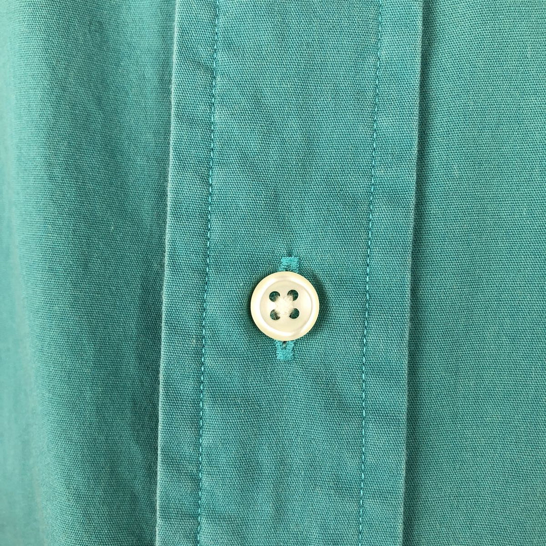 Ralph Lauren BLAKE short sleeve button down shirt, men's size L cotton turquoise blue Vintage Second Hand