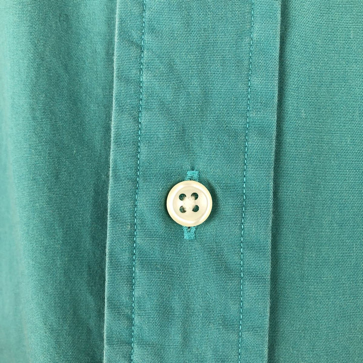 Ralph Lauren BLAKE short sleeve button down shirt, men's size L cotton turquoise blue Vintage Second Hand