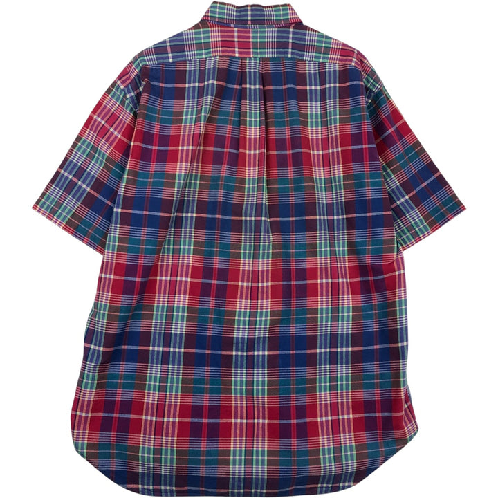 Ralph Lauren BLAKE Madras Check Short Sleeve Button Down Check Shirt Men's L size cotton red type Vintage Second Hand