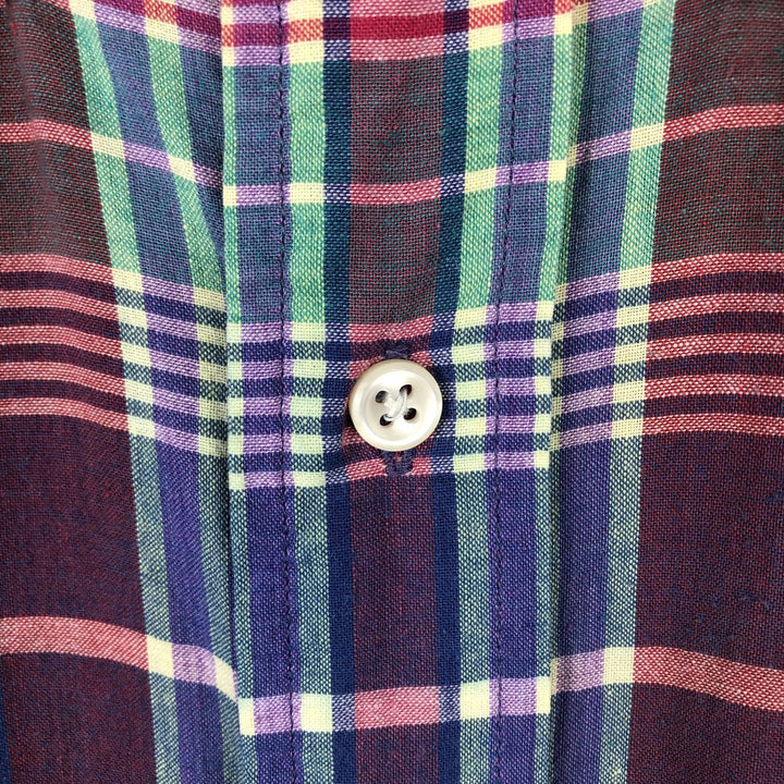 Ralph Lauren BLAKE Madras Check Short Sleeve Button Down Check Shirt Men's L size cotton red type Vintage Second Hand