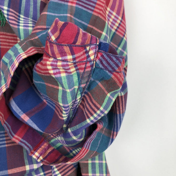 Ralph Lauren BLAKE Madras Check Short Sleeve Button Down Check Shirt Men's L size cotton red type Vintage Second Hand
