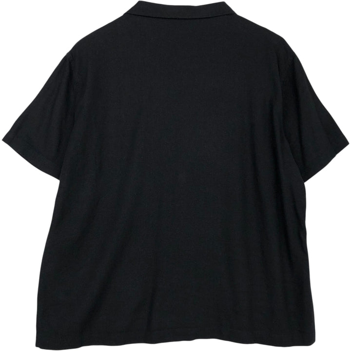COOFANDY Short-Sleeve Open-Collar Rayon Shirt, Men's Size L (approx.) Rayon black type Vintage Second Hand
