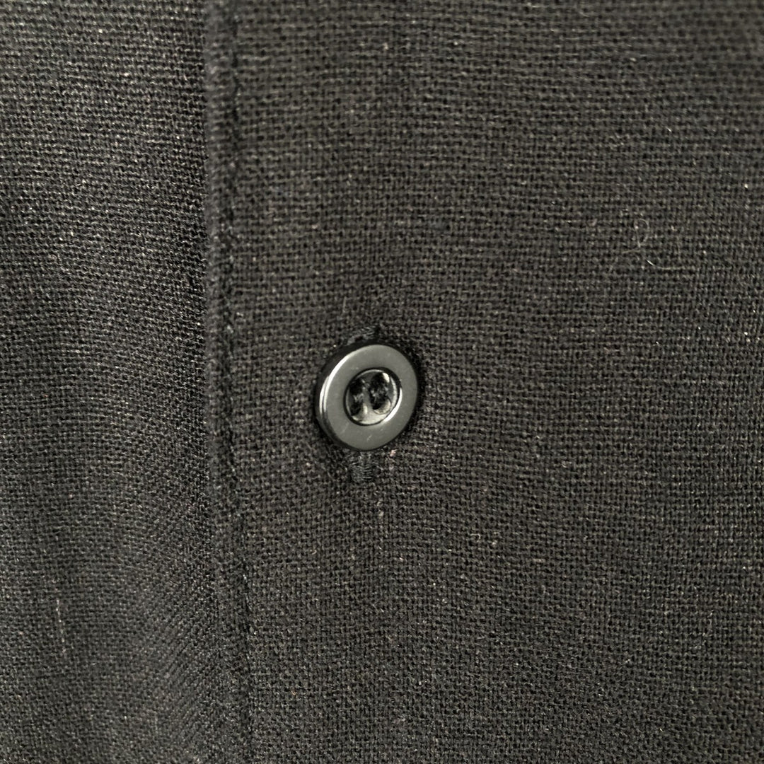 COOFANDY Short-Sleeve Open-Collar Rayon Shirt, Men's Size L (approx.) Rayon black type Vintage Second Hand