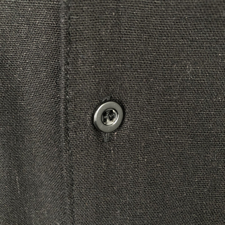 COOFANDY Short-Sleeve Open-Collar Rayon Shirt, Men's Size L (approx.) Rayon black type Vintage Second Hand