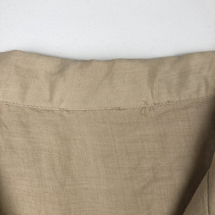 Short-sleeved open-collar linen shirt, men's size XL, boxy fit. unclear Beige type Vintage Second Hand