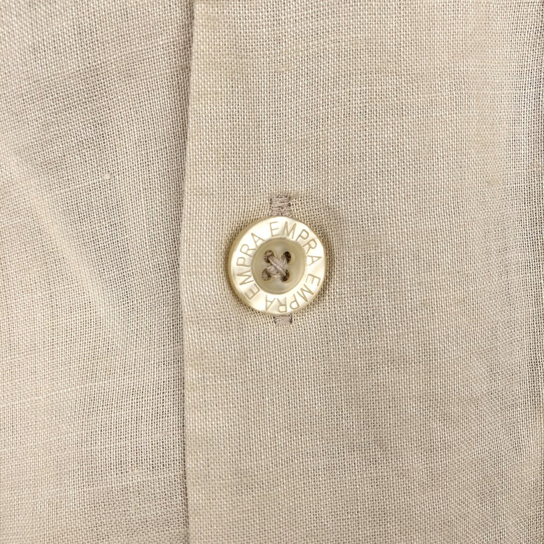 Short-sleeved open-collar linen shirt, men's size XL, boxy fit. unclear Beige type Vintage Second Hand