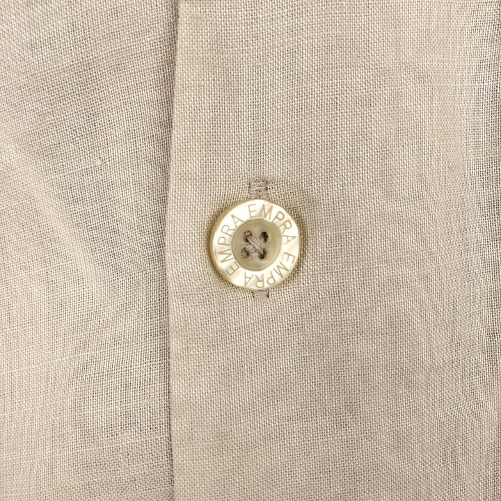 Short-sleeved open-collar linen shirt, men's size XL, boxy fit. unclear Beige type Vintage Second Hand