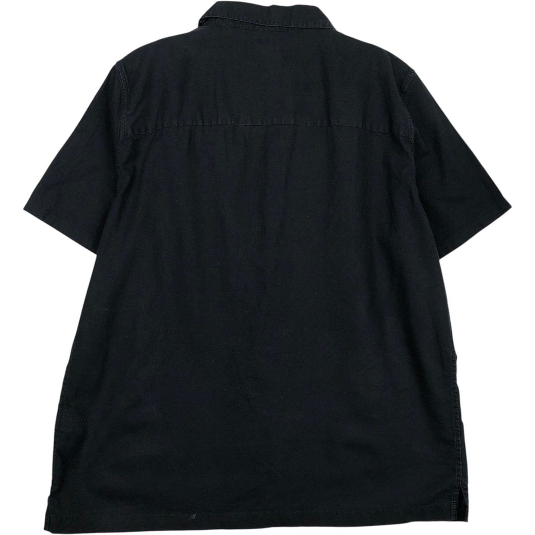 GAP Short Sleeve Open Collar Cotton x Linen Shirt Box Shirt Men's L Size linen black type Vintage Second Hand