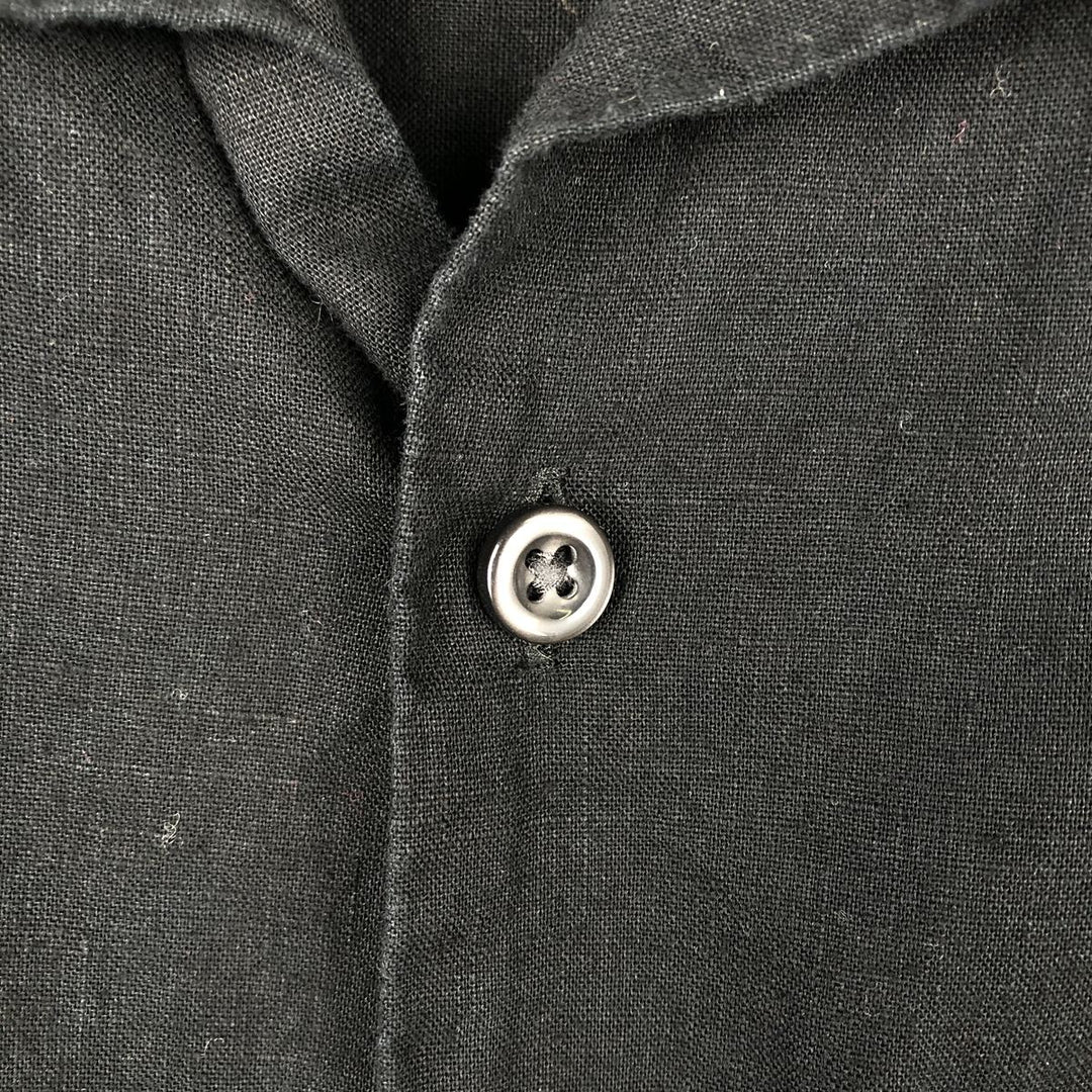 GAP Short Sleeve Open Collar Cotton x Linen Shirt Box Shirt Men's L Size linen black type Vintage Second Hand