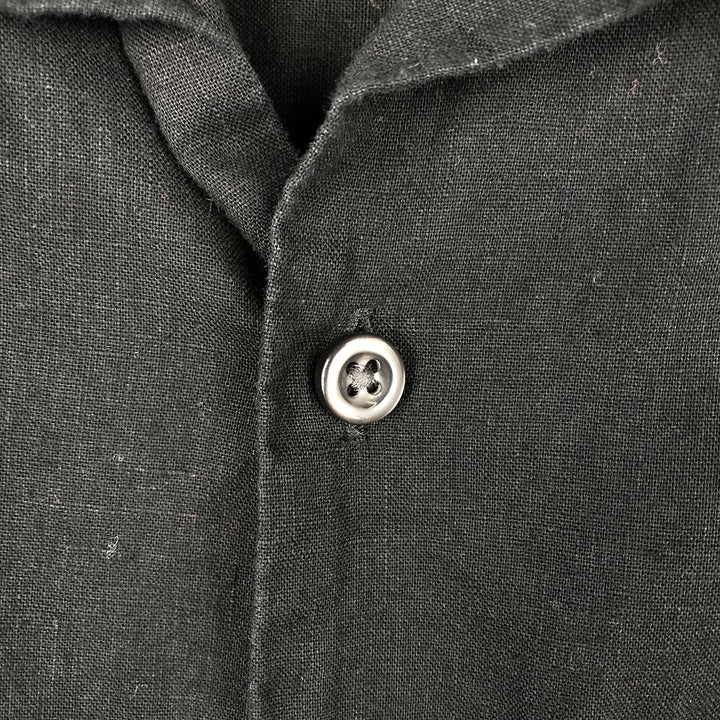 GAP Short Sleeve Open Collar Cotton x Linen Shirt Box Shirt Men's L Size linen black type Vintage Second Hand