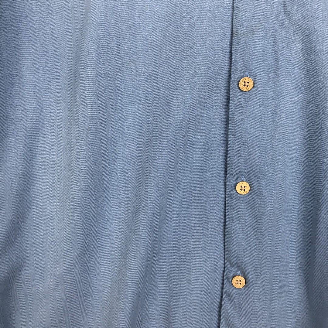 Tommy Bahama short-sleeved open-collar silk box shirt, men's size M silk Blue type light blue Vintage Second Hand