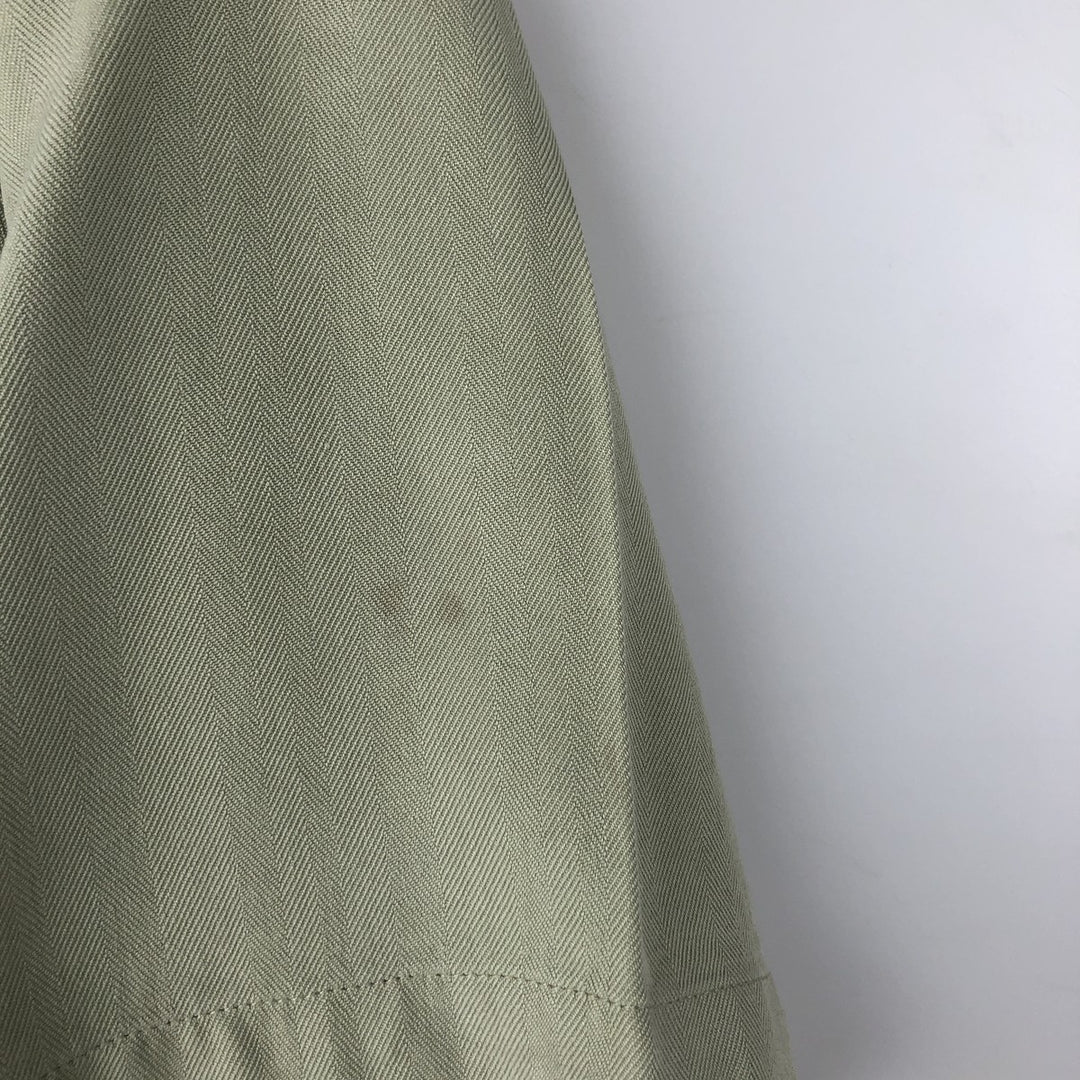 JOS. A. BANK Short-Sleeve Open-Collar Silk Shirt, Boxy Fit, Men's Size L (approx.) silk Khaki type sage green Vintage Second Hand