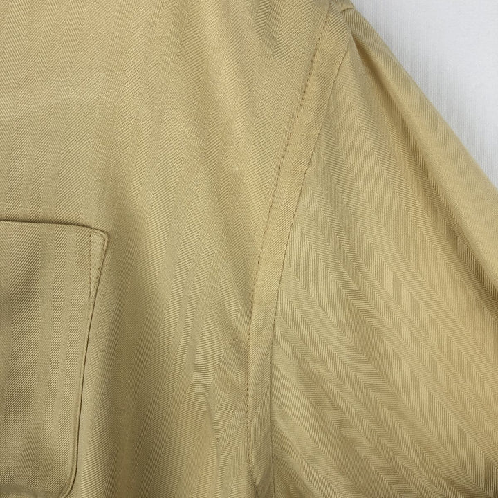 Perry Ellis Short Sleeve Open Collar Silk Shirt Box Shirt Men's XL silk yellow type Vintage Second Hand
