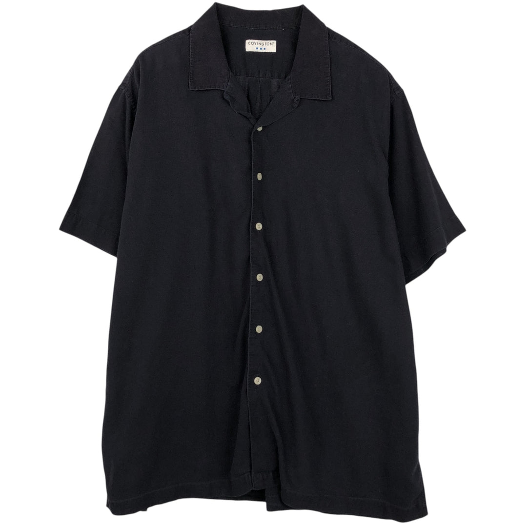COVINGTON Short-Sleeve Open-Collar Shirt, Boxy Shirt, Men's Size XL (approx.) unclear navy blue type Vintage Second Hand