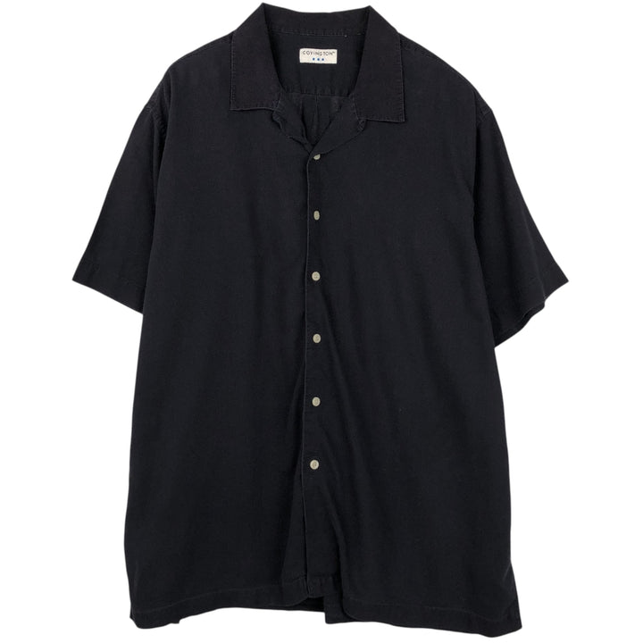 COVINGTON Short-Sleeve Open-Collar Shirt, Boxy Shirt, Men's Size XL (approx.) unclear navy blue type Vintage Second Hand