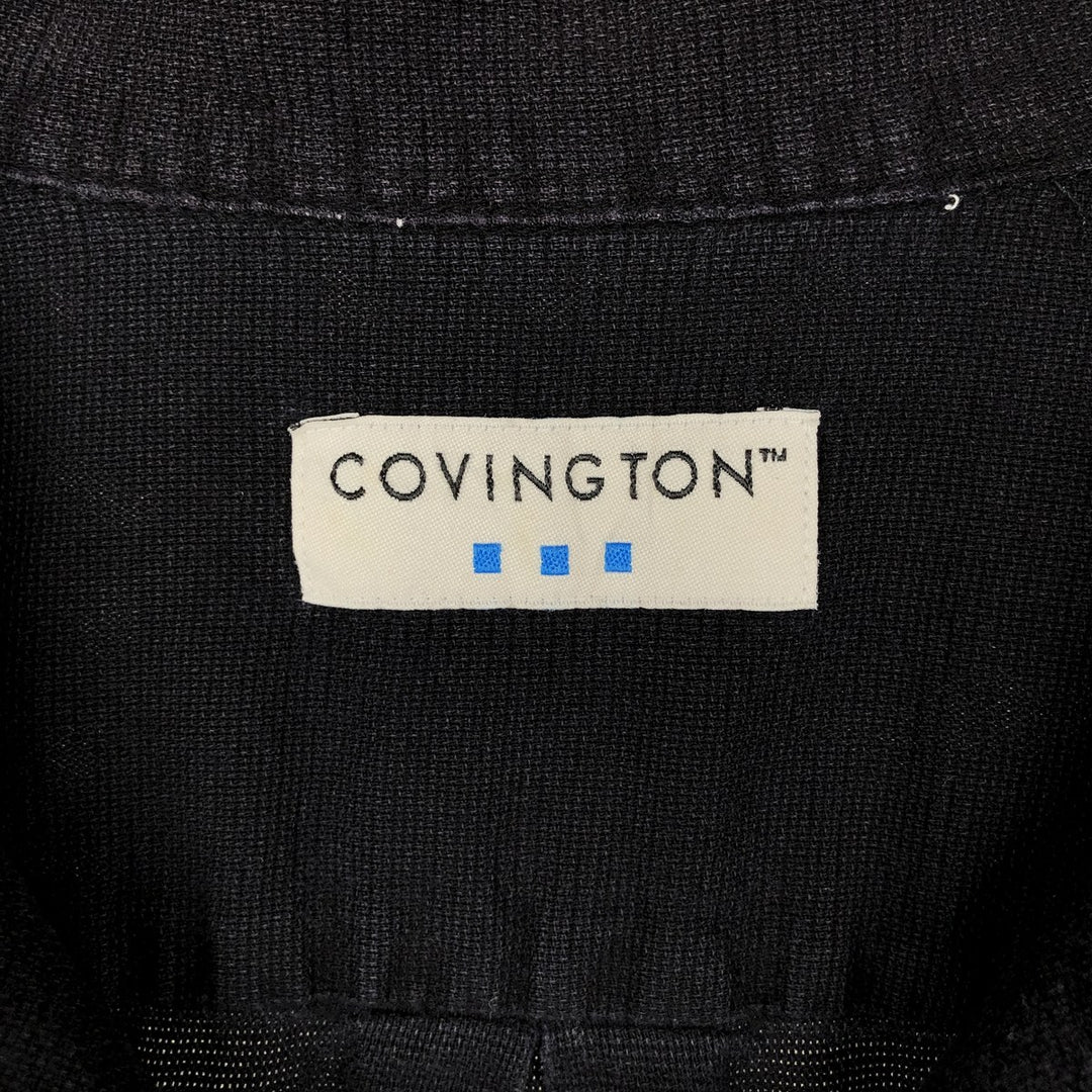 COVINGTON Short-Sleeve Open-Collar Shirt, Boxy Shirt, Men's Size XL (approx.) unclear navy blue type Vintage Second Hand