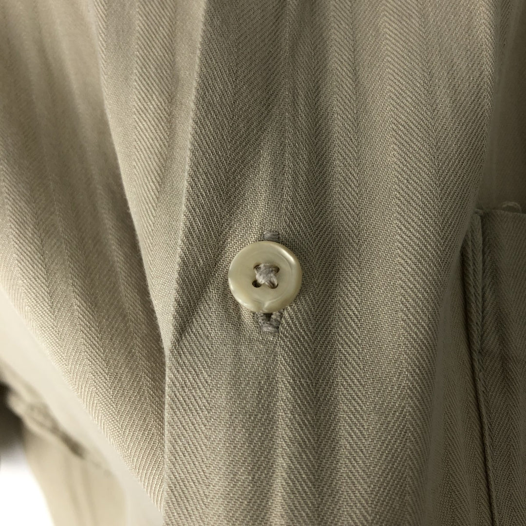 Perry Ellis Short Sleeve Open Collar Silk Shirt Box Shirt Men's XL silk Beige type Vintage Second Hand