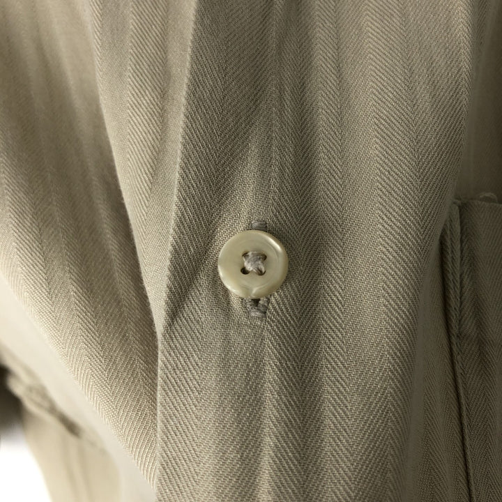 Perry Ellis Short Sleeve Open Collar Silk Shirt Box Shirt Men's XL silk Beige type Vintage Second Hand