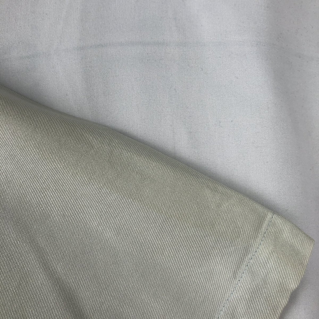 Perry Ellis Short Sleeve Open Collar Silk Shirt Box Shirt Men's XL silk Mint green Vintage Second Hand