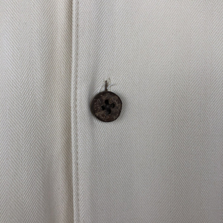 JOS. A. BANK Short-Sleeve Open-Collar Silk Shirt, Boxy Fit, Men's Size XL (approx.) silk ivory Vintage Second Hand