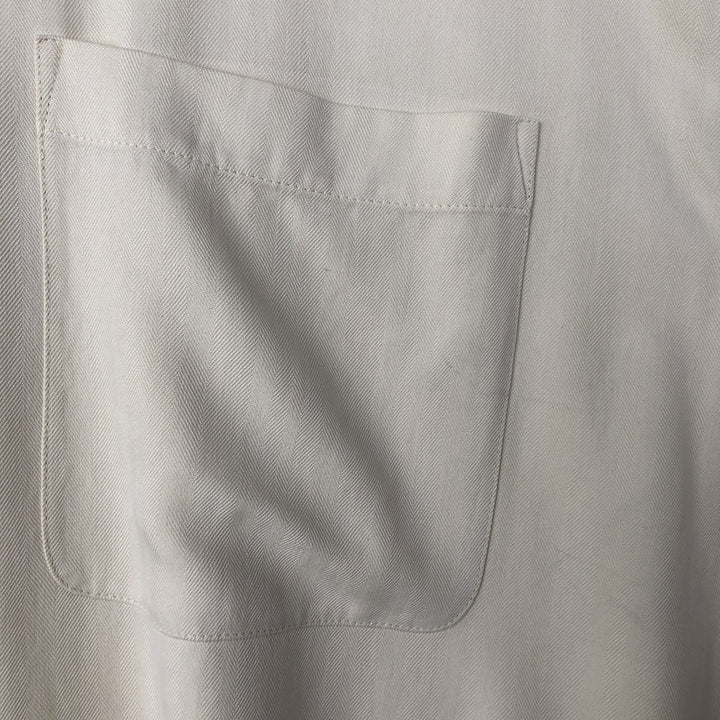 JOS. A. BANK Short-Sleeve Open-Collar Silk Shirt, Boxy Fit, Men's Size XL (approx.) silk ivory Vintage Second Hand