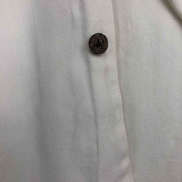 JOS. A. BANK Short-Sleeve Open-Collar Silk Shirt, Boxy Fit, Men's Size XL (approx.) silk ivory Vintage Second Hand