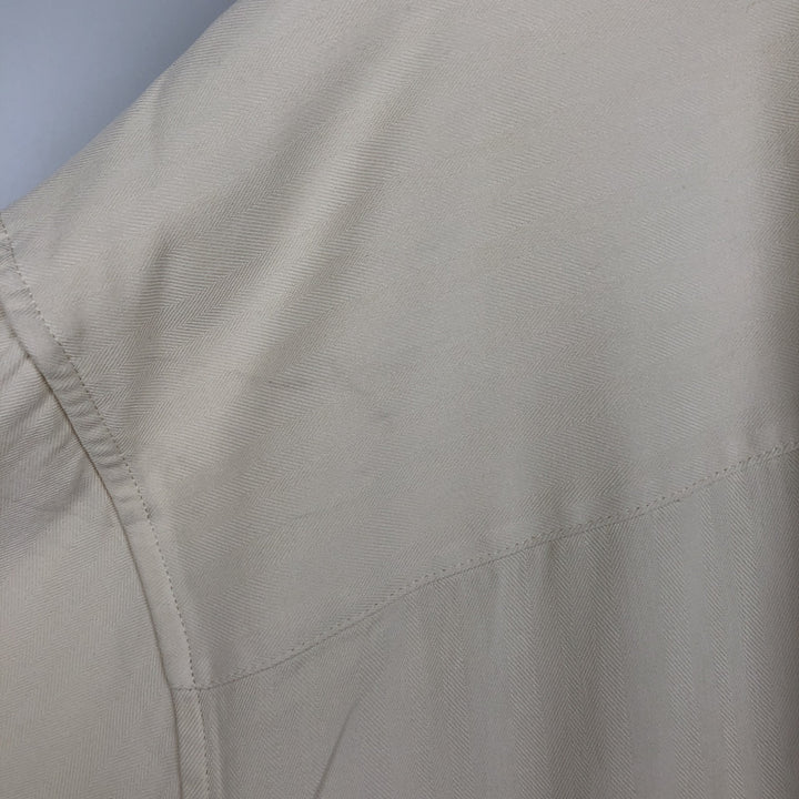 JOS. A. BANK Short-Sleeve Open-Collar Silk Shirt, Boxy Fit, Men's Size XL (approx.) silk ivory Vintage Second Hand