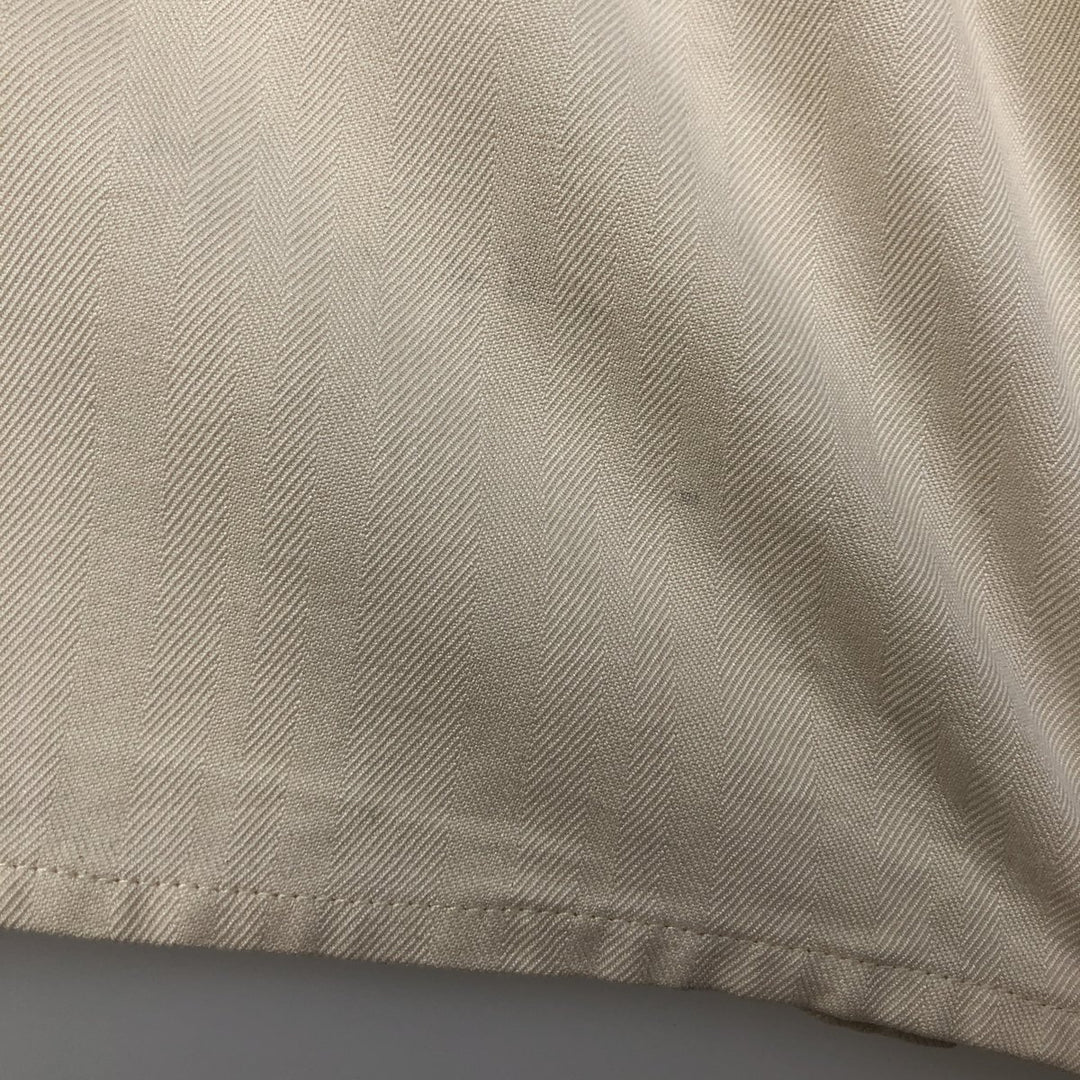 JOS. A. BANK Short-Sleeve Open-Collar Silk Shirt, Boxy Fit, Men's Size XL (approx.) silk ivory Vintage Second Hand
