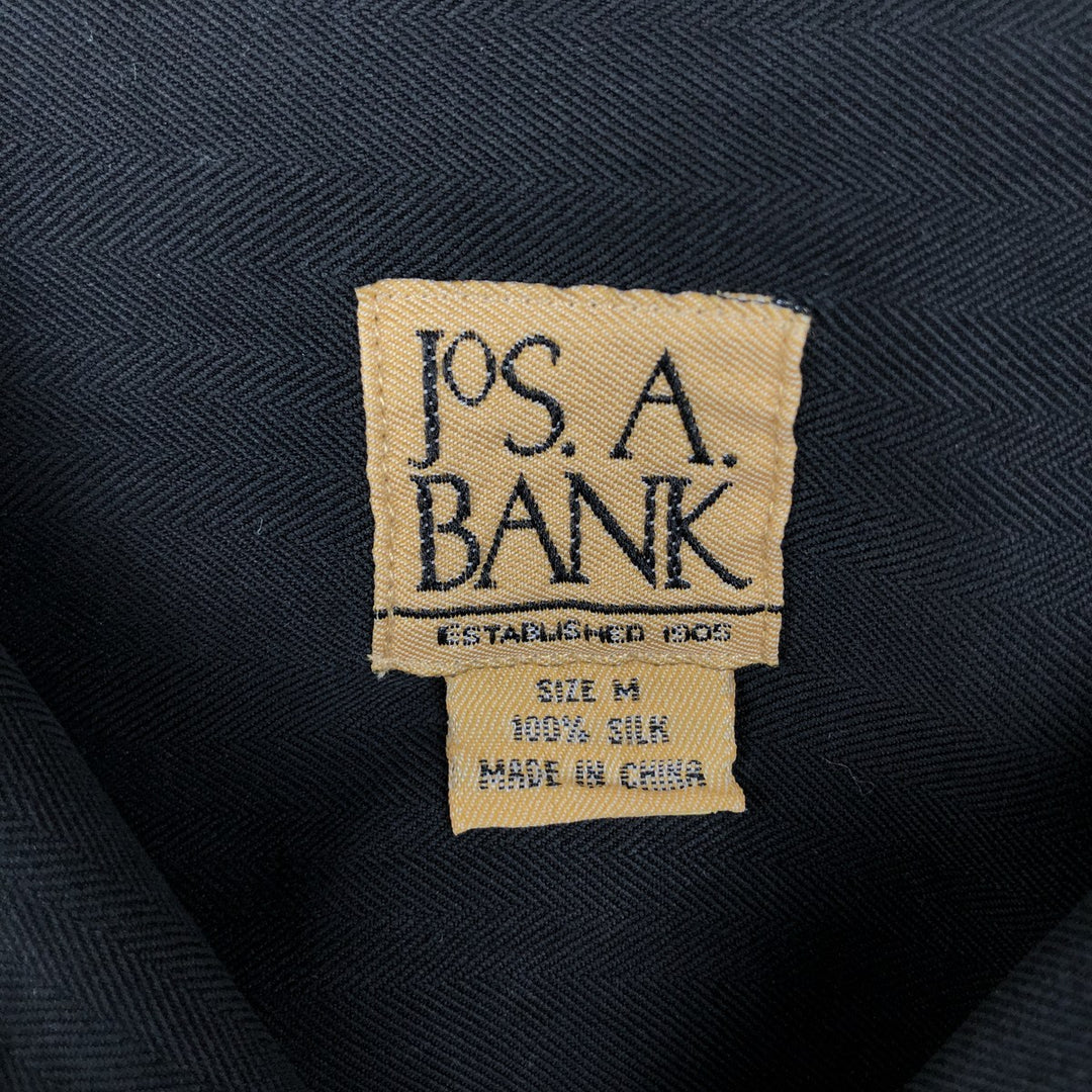 JOS. A. BANK Short-Sleeve Open Collar Silk Shirt, Boxy Shirt, Men's Size M (Equivalent) silk black type Vintage Second Hand
