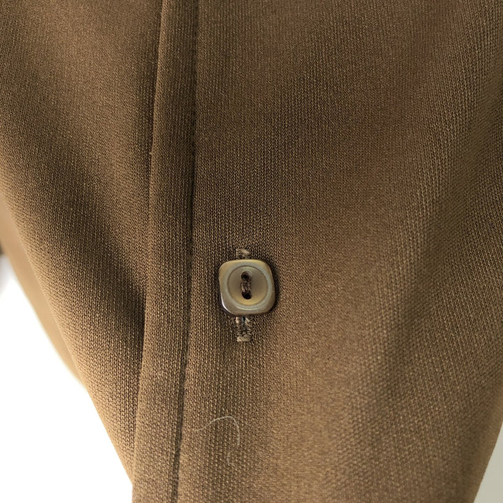 70s-80'S JCPenney Short-Sleeve Open-Collar Polyester Box Shirt, Men's XL (approx.) Vintage polyester brown type Vintage Second Hand