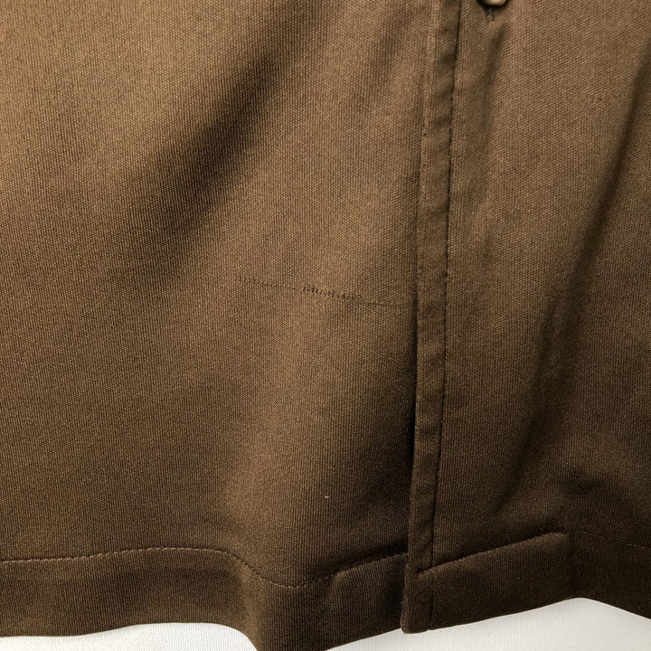 70s-80'S JCPenney Short-Sleeve Open-Collar Polyester Box Shirt, Men's XL (approx.) Vintage polyester brown type Vintage Second Hand