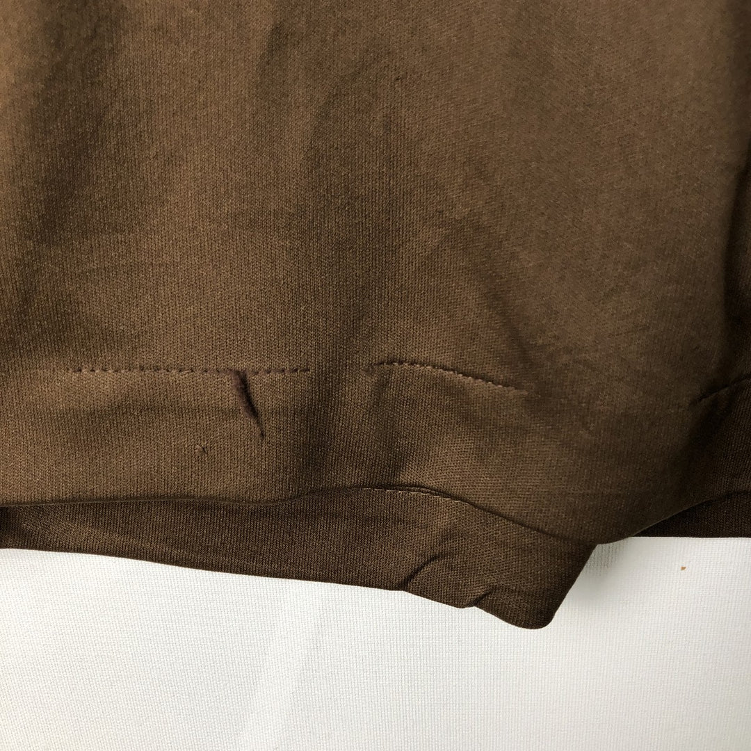 70s-80'S JCPenney Short-Sleeve Open-Collar Polyester Box Shirt, Men's XL (approx.) Vintage polyester brown type Vintage Second Hand