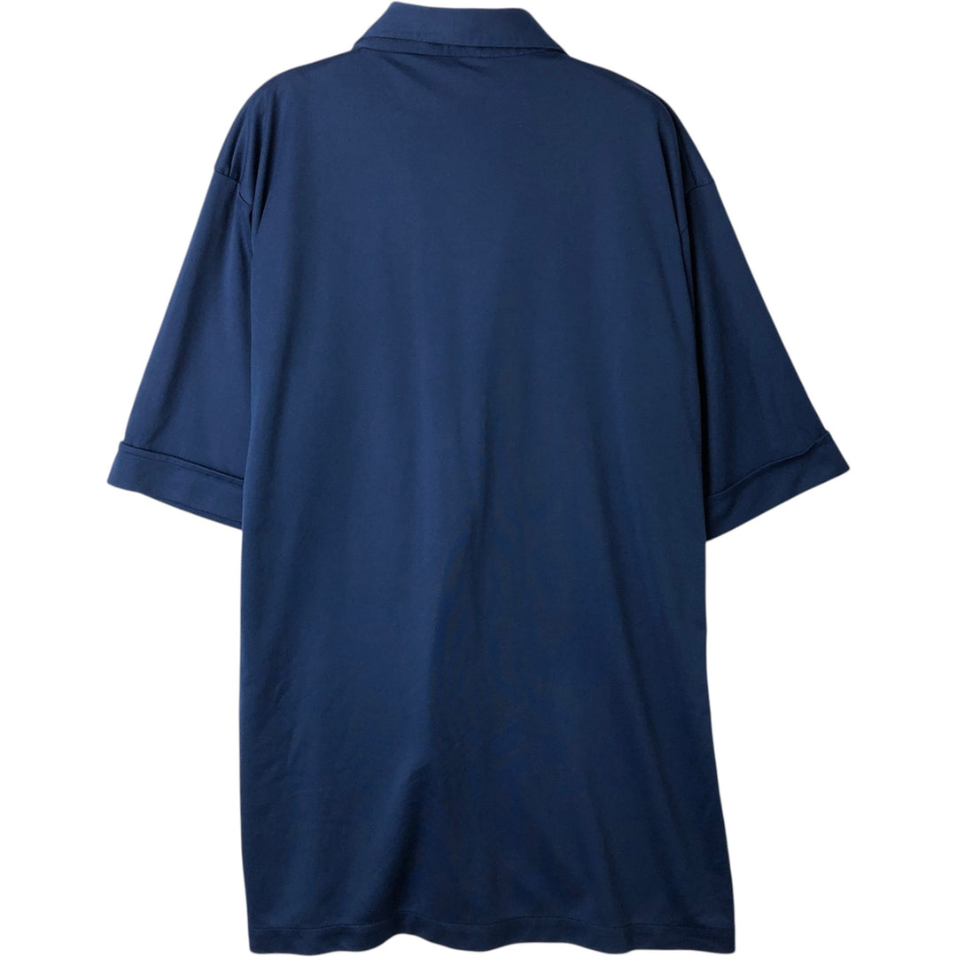 70s-80'S JCPenney Short-Sleeve Open-Collar Polyester Box Shirt, Men's XL (approx.) Vintage polyester blue type Vintage Second Hand