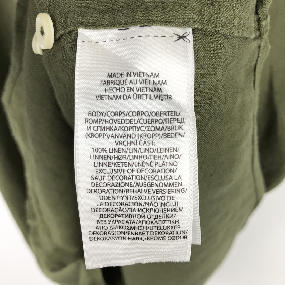 Ralph Lauren POLO RALPH LAUREN CLASSIC FIT Short-Sleeve Linen Button-Down Shirt, Men's Size XL (approx.) linen green type Vintage Second Hand