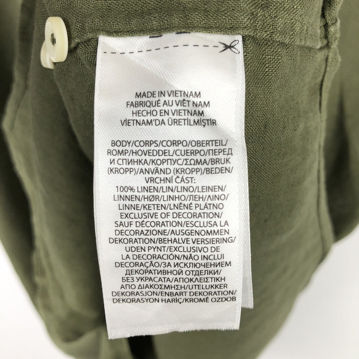 Ralph Lauren POLO RALPH LAUREN CLASSIC FIT Short-Sleeve Linen Button-Down Shirt, Men's Size XL (approx.) linen green type Vintage Second Hand